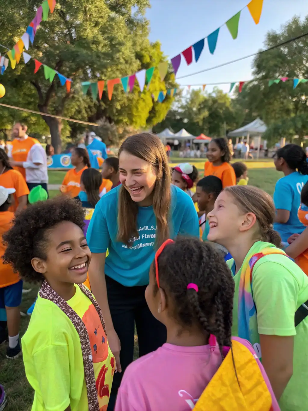 A captivating image of children from different cultural backgrounds interacting and learning about each other's traditions during an intercultural exchange program.